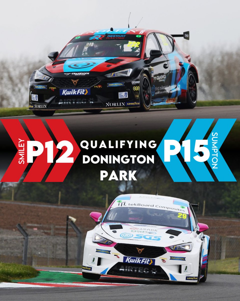 After a few drops of rain made the session interesting, both drivers will be starting inside the points tomorrow after the qualifying session here at Donington Park

#WeAreRestart #RestartRacing #Qualifying