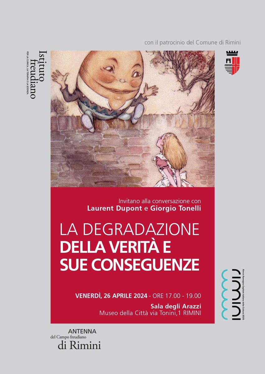Antenna If Rimini 26/27 aprile. Laurent Dupont in un singolare lavoro analitico « étonnant »