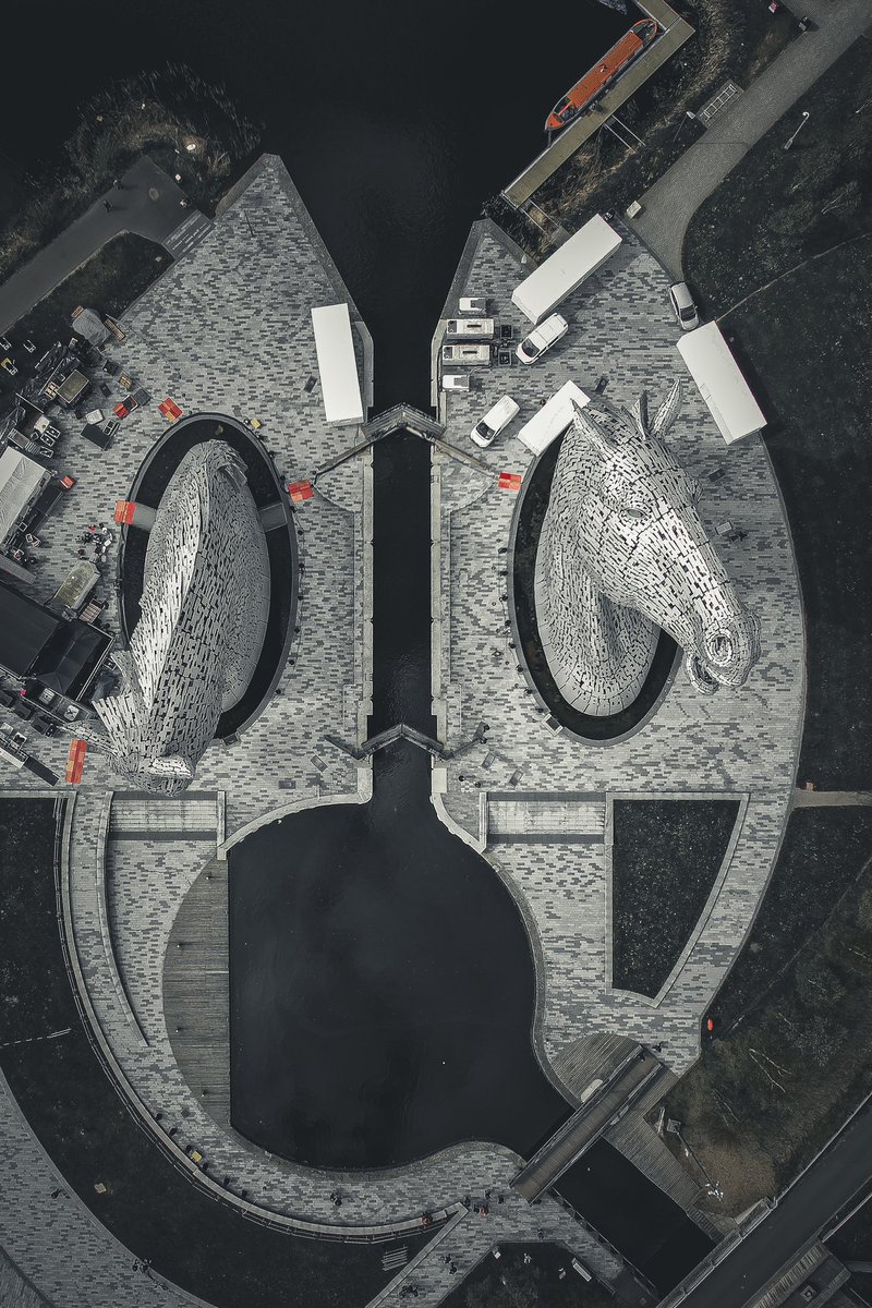 Happy 10th anniversary to the very beautiful Kelpies.  Captured this shot yesterday. #kelpies #kelpies10 #visitscotland #drone