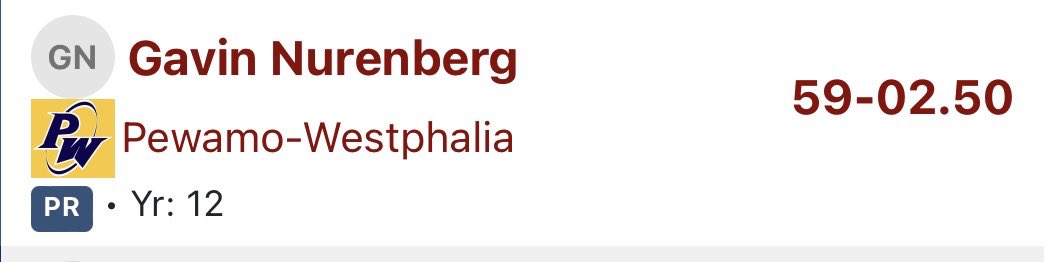 PWTrackXC's tweet image. 🚨 School Record Alert 🚨 

Congratulations to Gavin Nurenberg on breaking his own Shot Put School Record last night.   

He did it in the same circle that he won this State Championship…only this time he threw 15 inches further.

Great job Gav!

#everypointcounts