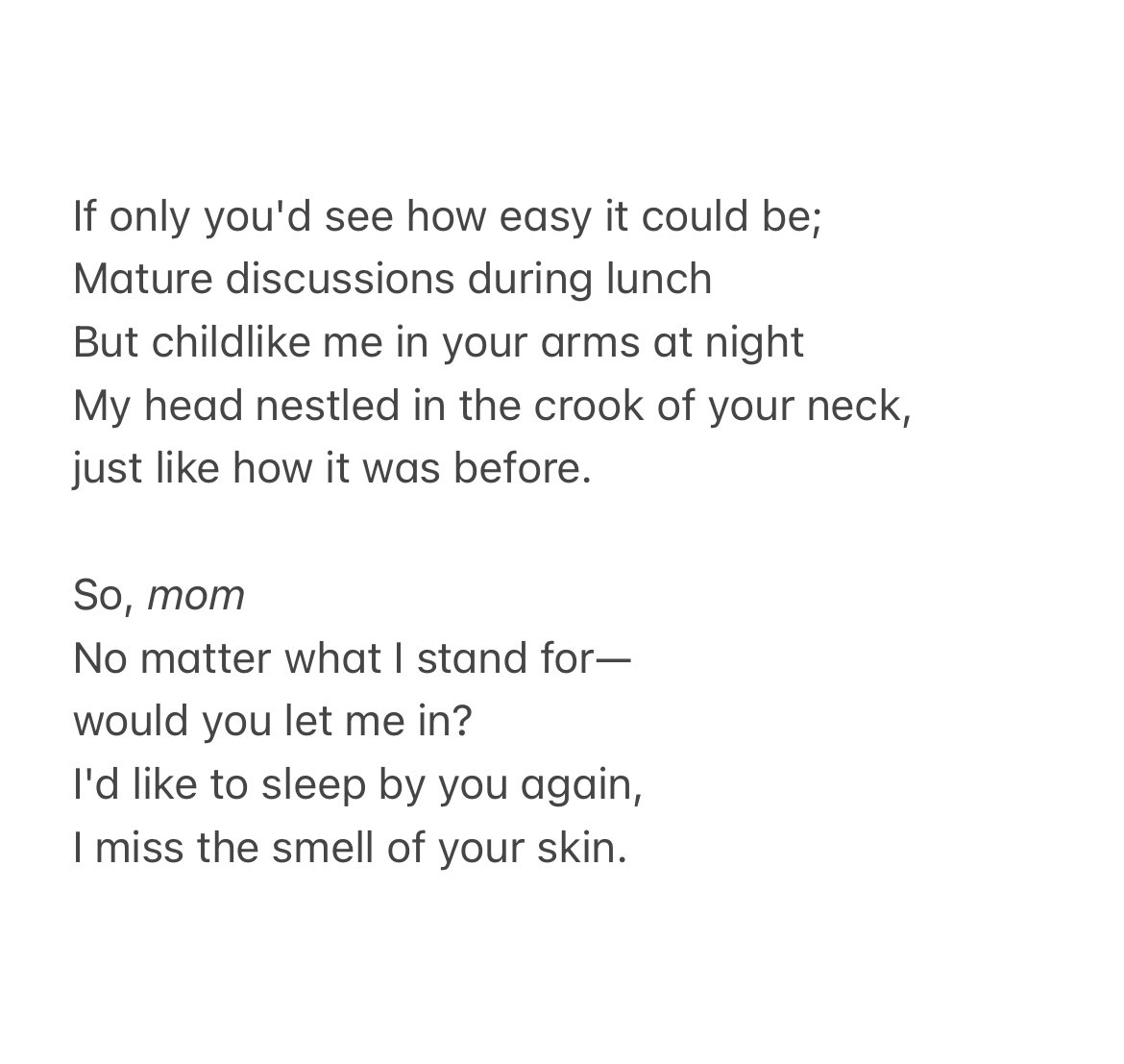 sweet_nathings's tweet photo. wrote this for #writeinapril challenge by kak @bubblatea , niatnya mau buat prompt #5 tapi aku belum sempat bikin yg lainnya selain prompt #1🥲🙏🏻. Tp sepertinya sayang ya kl ini tida dipost sblm april berakhir. so, here's a veryy raw version of: "i love my parent(s), but.." https://t.co/72uNrq3p0r