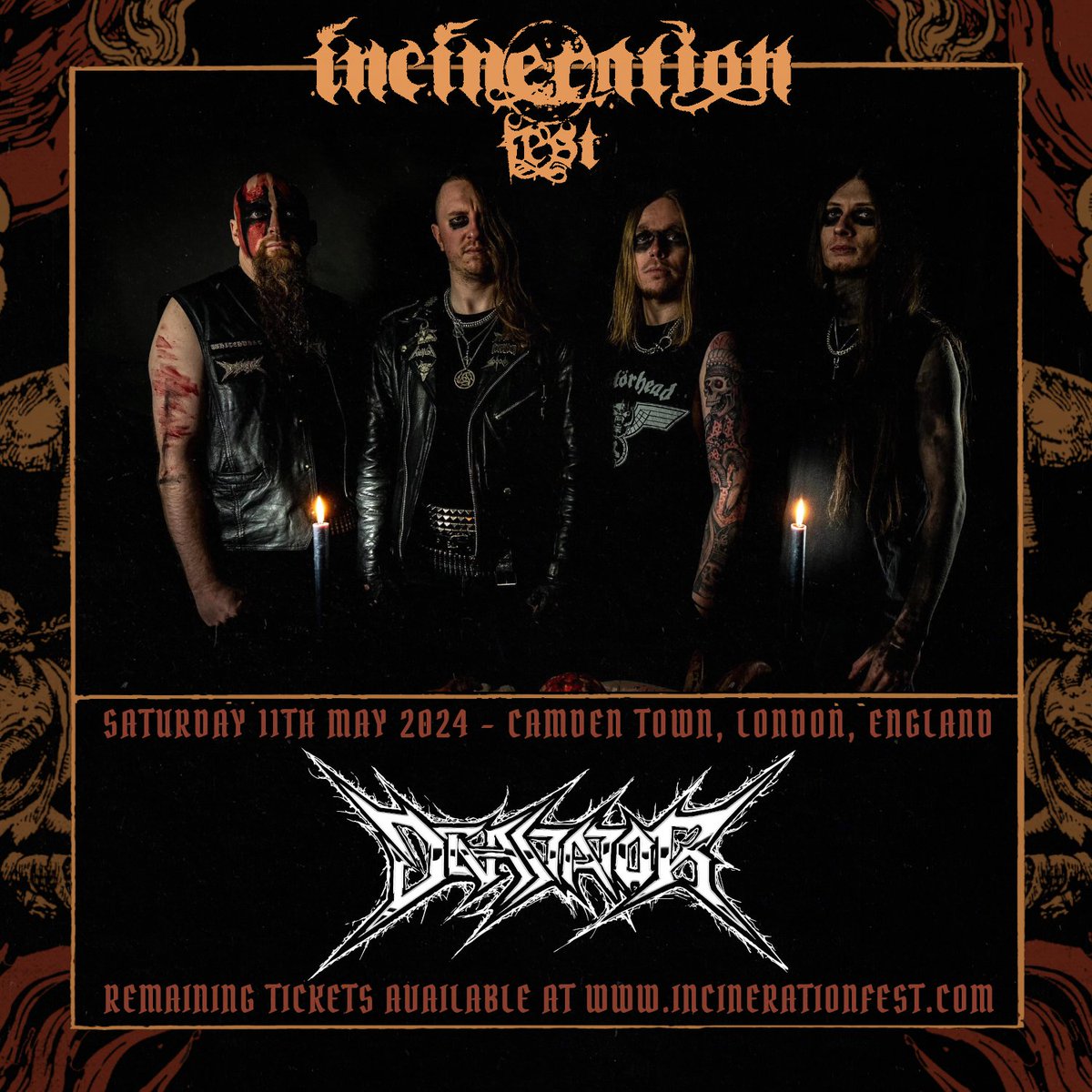 Devastator to bring hellish speed and blackened metal to Incineration Festival in a few weeks time! 

Remaining tickets 🎟 incinerationfest.com/tickets