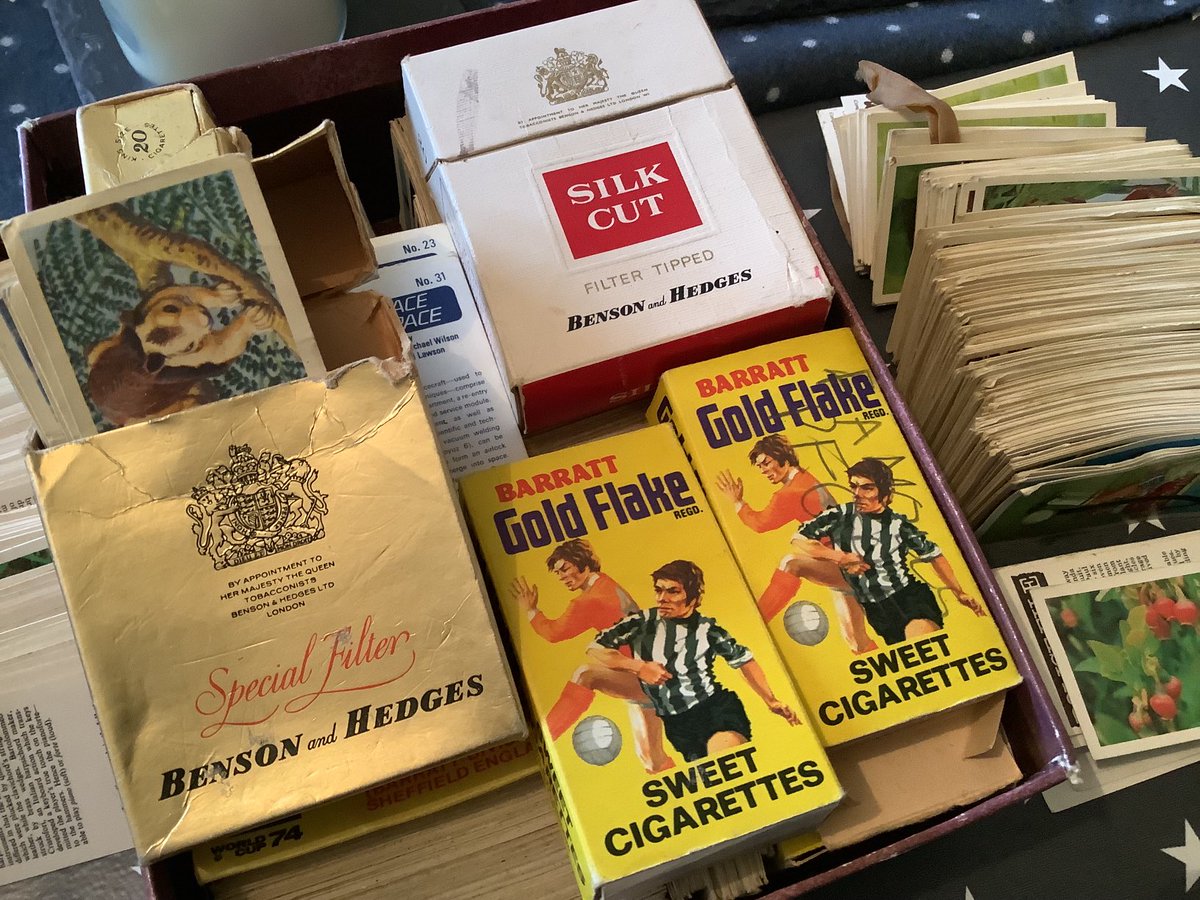 One of the most exciting things about childhood, Brooke Bond tea cards. Just got them down from the attic… but OMG, see what they have been in for the past 50 years… and Sweet Cigarettes too. Truly the 1970s were another world…