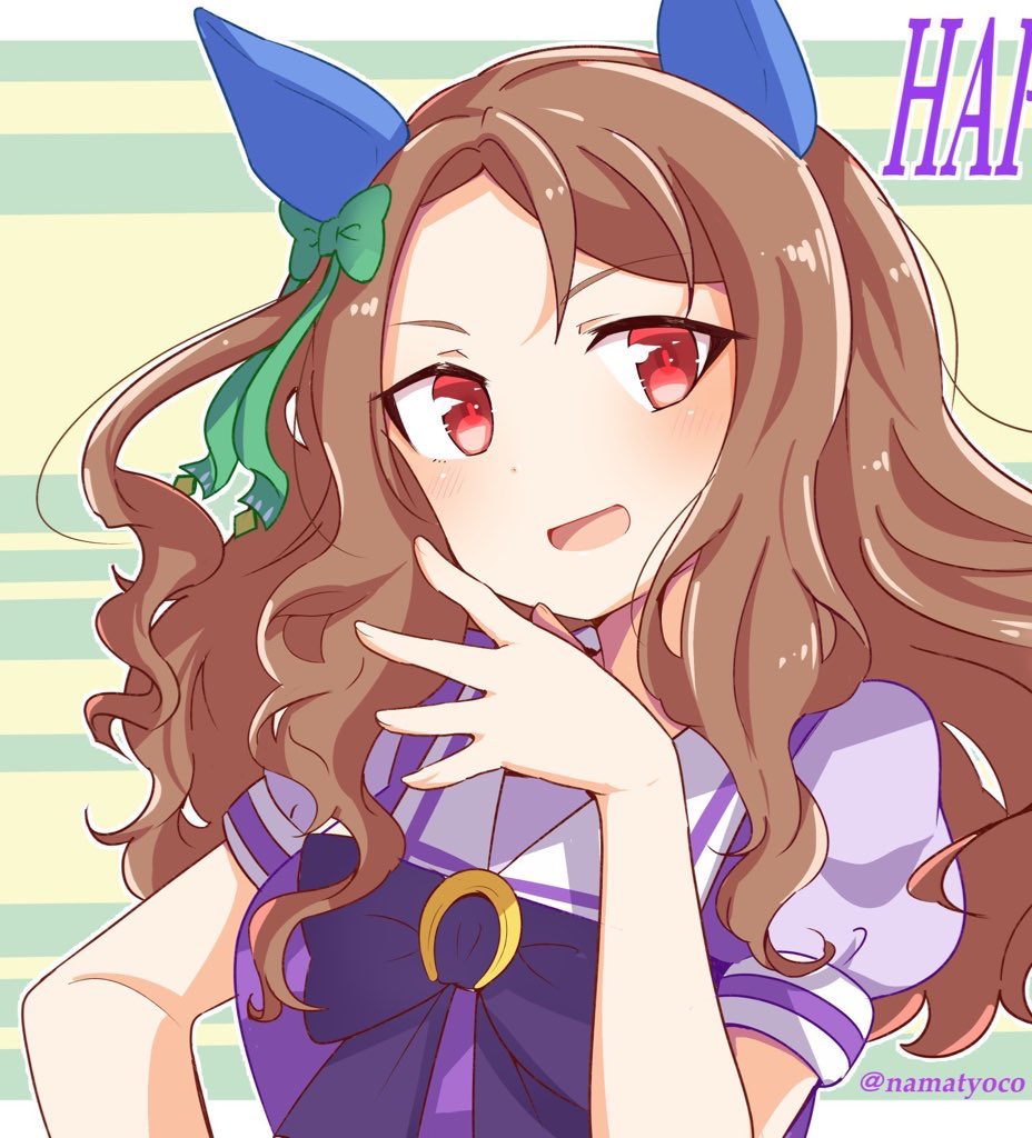 king halo (umamusume) 1girl solo long hair looking at viewer blush smile open mouth  illustration images