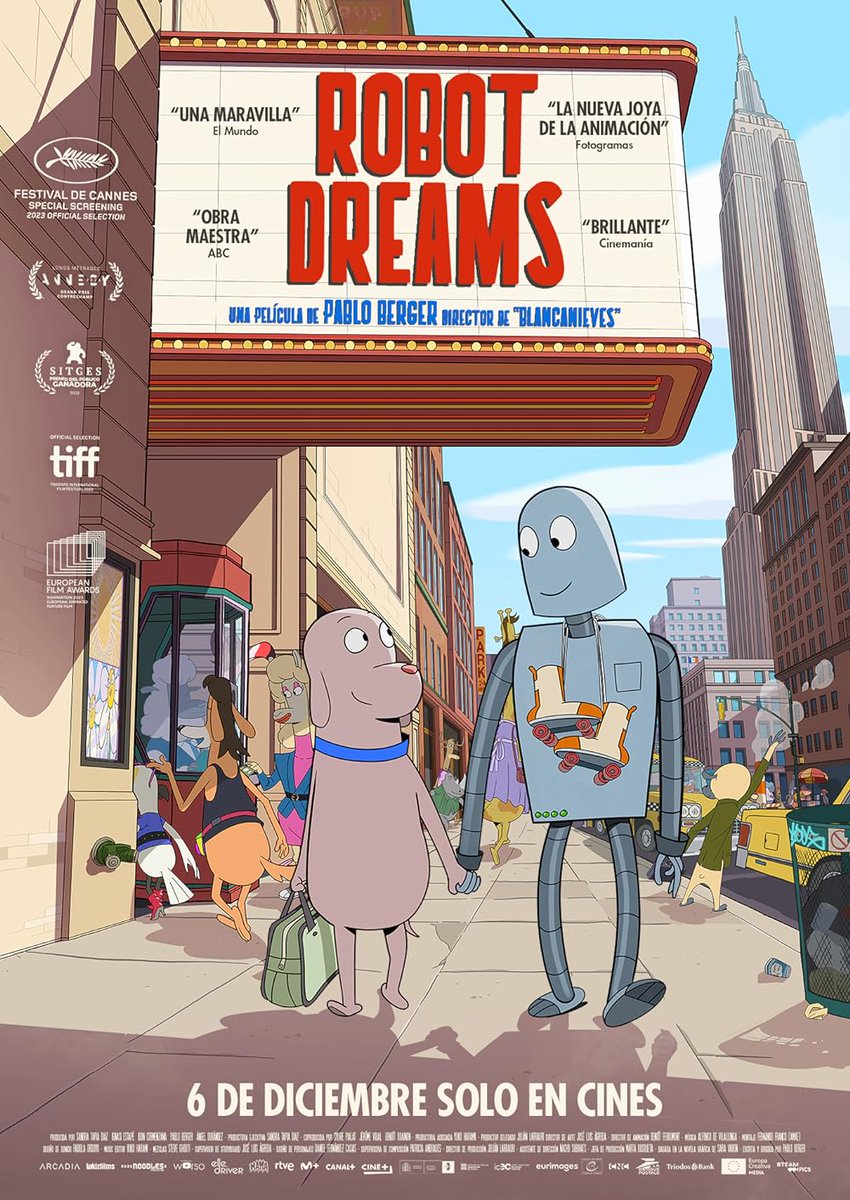 desibecas's tweet photo. "Robot Dreams" (2023)
Dirección: Pablo Berger

Admiro muchísimo los trabajos de animación por el pedazo de curro que tienen y esta peli no iba a ser menos.

Favs: guion y dirección de arte

Suuuuuper bonita
9/10 https://t.co/ta1XjRT6MG