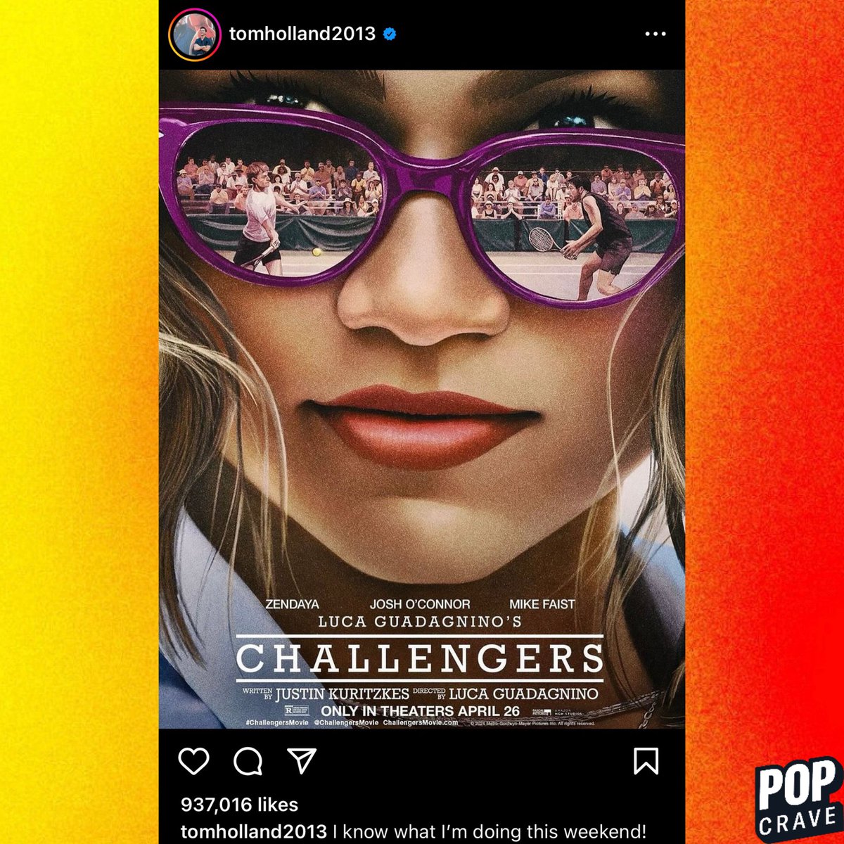 Tom Holland shows support for ‘Challengers’ starring Zendaya in new post: “I know what I’m doing this weekend!”