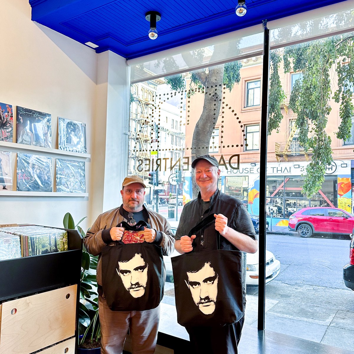 The Magnetic Fields stopped by the shop and secured Patrick Cowley shirts and totes to wear while performing 69 Love Songs in San Francisco 💕🥹 shop is open all weekend 1-5pm