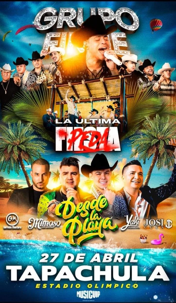 ¡Hoy, 'La última Peda' en Tapachula!🏟️🍻🎶🪗 Grupo Firme e invitados cautivarán con su espectáculo cada rincón del Estadio Olímpico de esta ciudad chiapaneca! dondehayferia.com/grupo-firme-en…