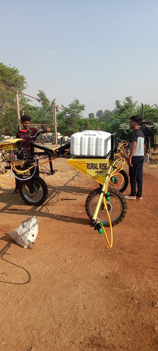 Meet our new 3-wheel utility farm vehicle from Rural Rise Agrinery! Perfect for small-scale farmers,it does it all: spraying,weeding, irrigation,and hauling up to 300kg. Easy to use,covering 20ft per spray, treating 1 acre in 15 mins with a 200L tank.#Ruralstartup #agritech