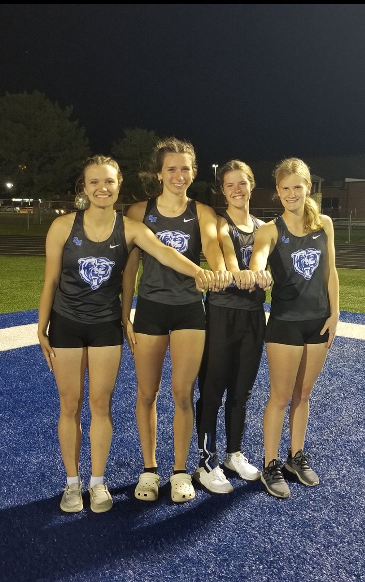 School Record: St. Marys girls 4x100 relay beats the old school record by over a half second with a 50.43. The record breaking relay team is made up of Isabelle McCann, Jolenna Wingerter, Guin McCann, Hope Garland. The time ranks fourth in a loaded 3A field this season.