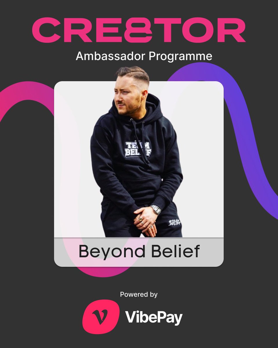 🌟 Thrilled to announce @BBeliefLive , as our latest member to the CRE8TOR Ambassador Program, powered by @VibePay ! 🚀 His unique mix of goofiness and boundless energy is just what we need to light up our days. 🎮 From collaborations with @Ubisoft to gaming with legends like…