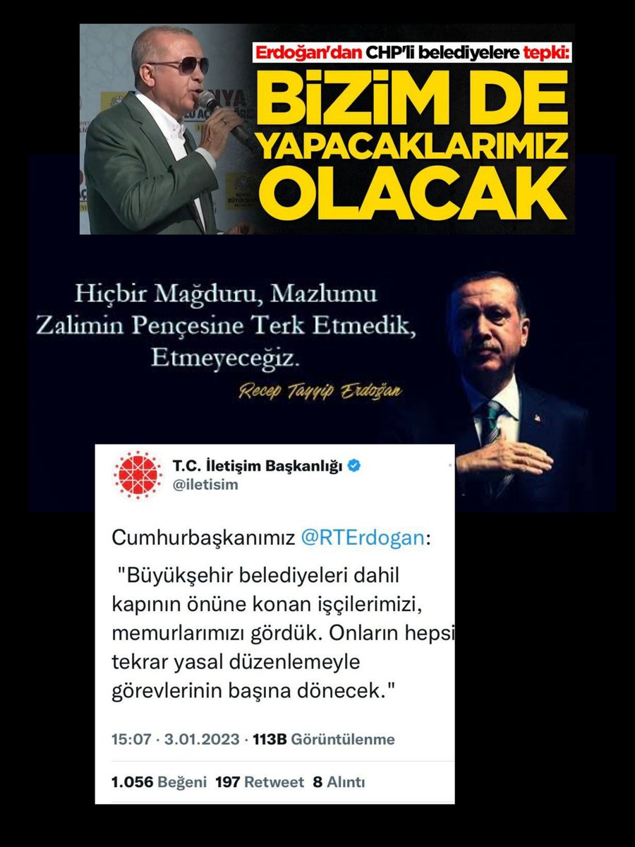 <a href="/leylasahinusta/">Dr. Leyla Şahin Usta 🇹🇷</a> Sizin <a href="/Akparti/">AK Parti</a> grup başkanvekili olduğunuzu bilmesek muhalefet partisi vekili falan sanacağız. 
Zulüm 2019 da başladı. Cumhurbaşkanımız defalarca söz verdi. İktidar partisi olarak neden çözüm bulamadınız. Bu insanların çoğu cumhur ittifakına oy verdiği için işten atıldı.Çok yazık