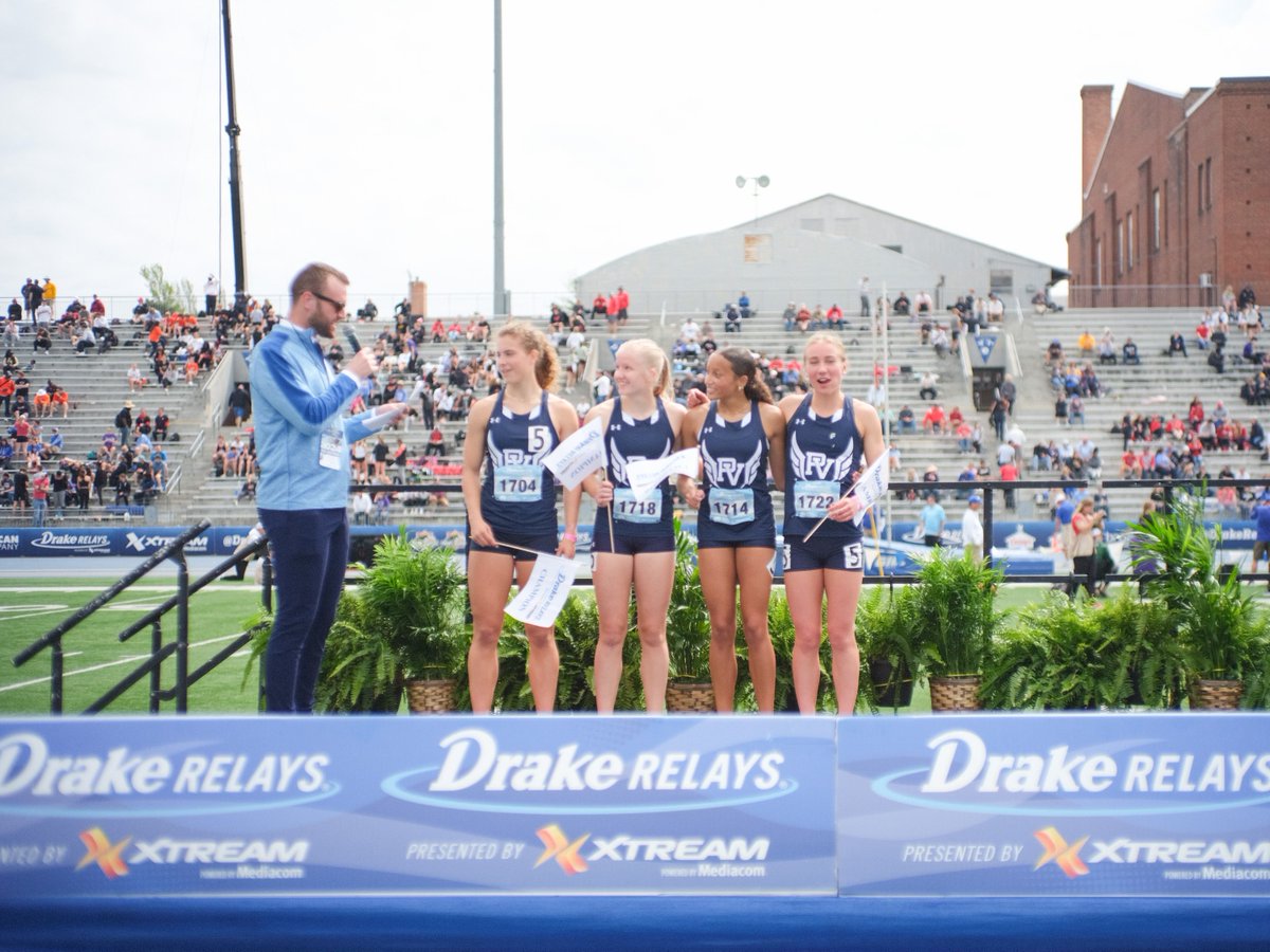 4x800 Drake Relays 𝓡𝓮𝓬𝓸𝓻𝓭𝓼

The Pleasant Valley girls 4x800 team won in 9:01.47 for a Relays record and all-time Iowa best.

Ankeny broke one of the oldest Relays high school records winning the boys 4x800 in 7:39.54, erasing Marshalltown's 1985 record. 

#BlueOvalAttitude