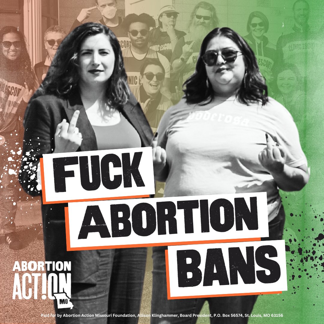 Fuck Abortion Bans! Over just 3 months since the @Missourians4CF campaign began, we have repeatedly broken state records from a launch with kick-offs across the state to gathering over 19,000 in a single day. Let's keep up the momentum! mobilize.us/mfcf/ #EndTheBanMO