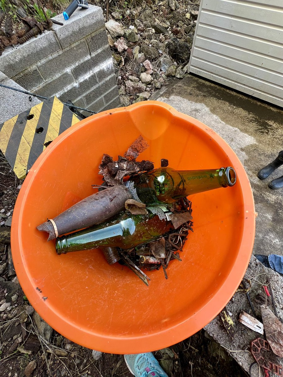 All the sharps and metal we found today! #Torbay #Litterpick #BeachClean