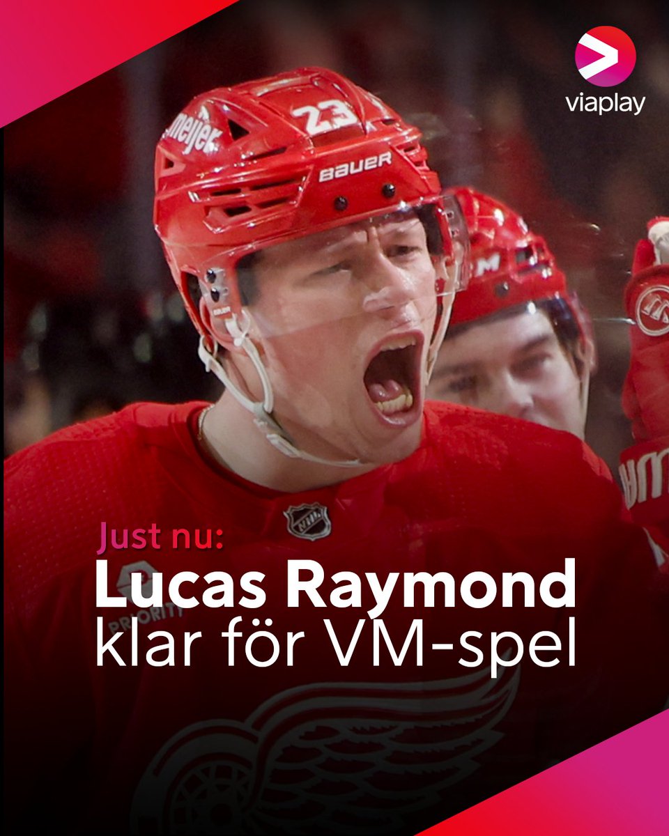 Ännu ett glädjebesked för Tre Kronor! 🇸🇪 Detroits Lucas Raymond ansluter till VM-truppen 🔝