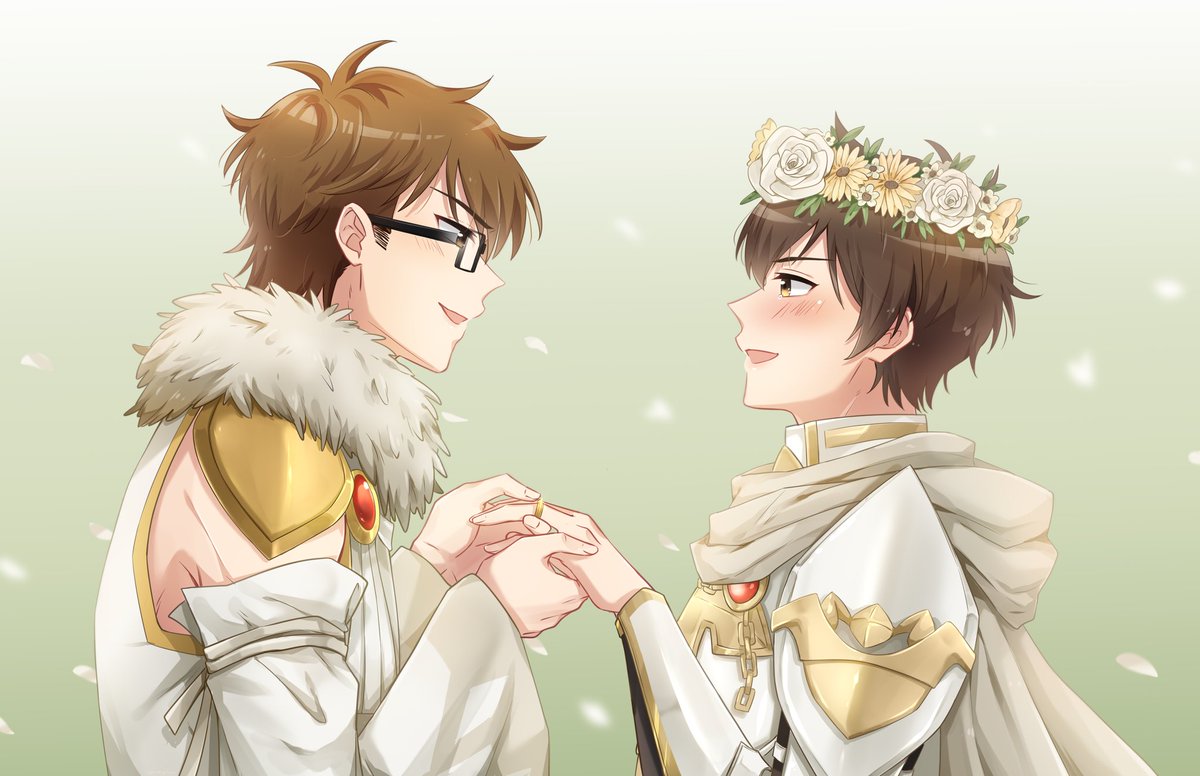 Misawa getting married and saying their vows 🥰🌻

This is a commission for @getsujou_yue , Thank u so much for allowing me to draw a Misawa marriage! 💕🙏

btw, this is a Ragnarok au.
Miyuki as a sorcerer and Eijun as a knight. ⚔️✨