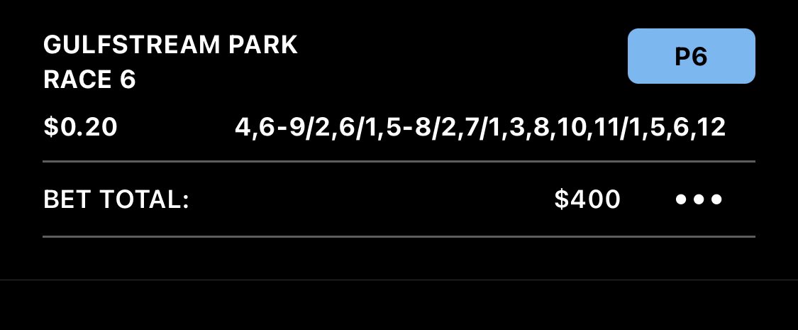 @Brisnet This is my ticket… please do not bet the same ticket because THIS SEQUENCE is very hard… it’s a crapshoot! But take some of my longshots and MAKE YOUR OWN TICKET. This one is $400 or 2,000 permutations .. good luck, because we all gonna needed! 🤷🏻