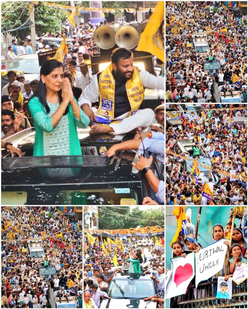 RT if you are Proud of AAP leadership and ground volunteers to maintain such Momentum when three of it's Top leaders are in Jail on false charges @KejriwalSunita is getting huge support AAP is winning Delhi !!