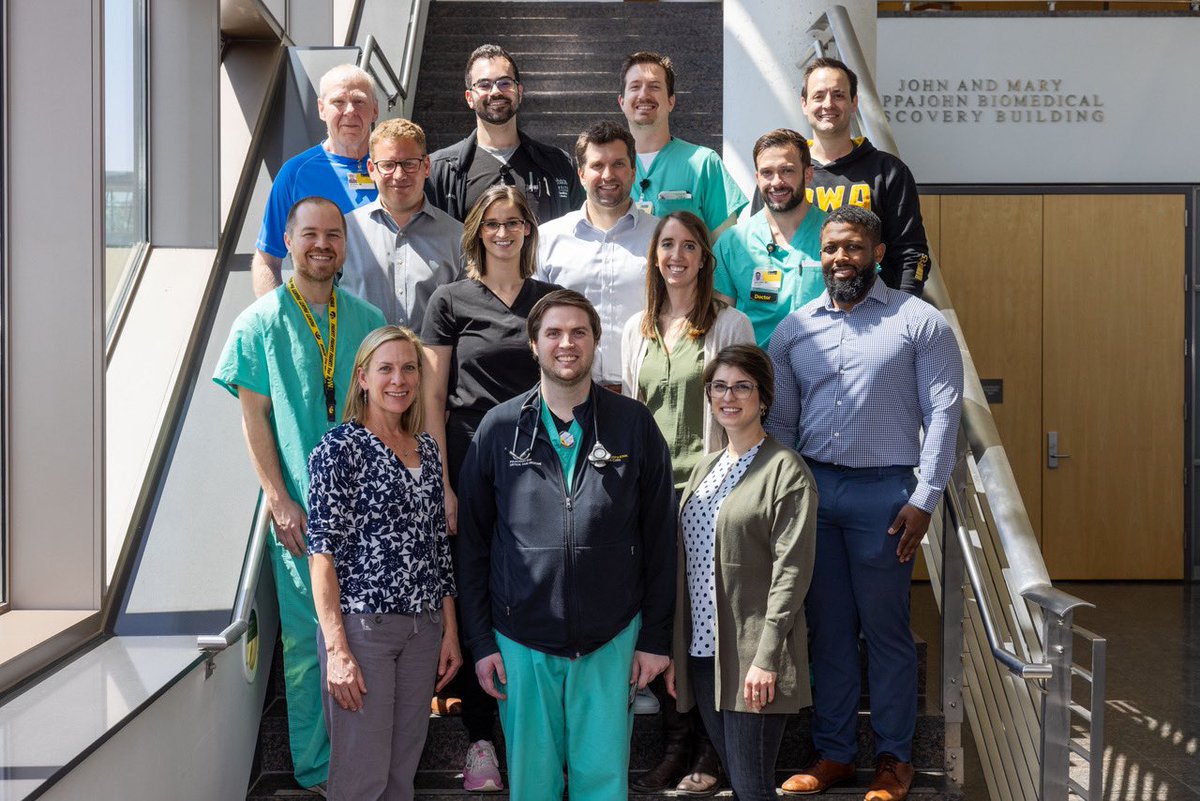 We love a good group photo! Here is our @UIowaPCCM fellows and their program director Dr. Alicia Gerke & APD Dr. Jeff Wilson. Thank you, all, for your hard work & dedication in the @uihealthcare MICU & clinics!