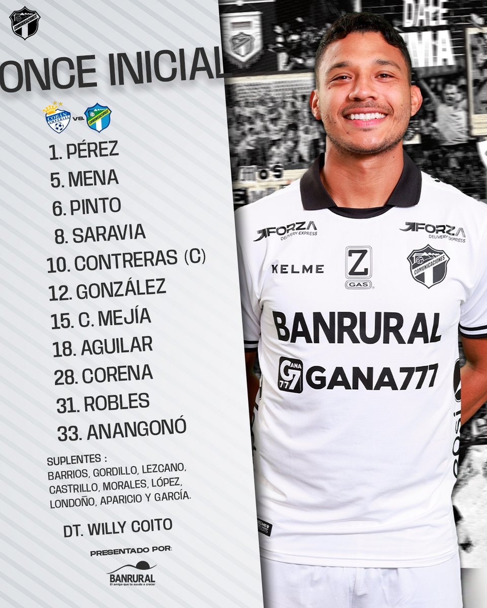 📋 ¡Nuestro Once Inicial 🆚 Cobán!

Presentado por: @banruralgt 

#Clausura2024 | #VamosCremas