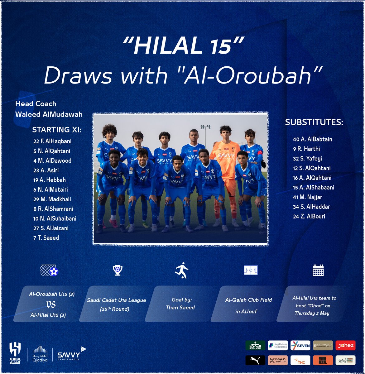 📃'Hilal 15' Draws with 'Al-Oroubah”⚽️ #AlHilal