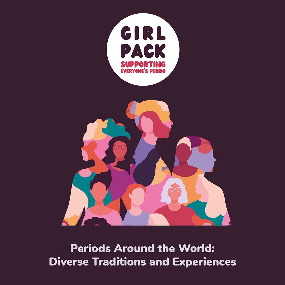 🌏 Periods Around the World: Diverse Traditions and Experiences 🌏 Let's take a global tour of period traditions and perspectives, celebrating our diverse menstrual experiences. 🌎 girlpack.org. #GlobalPeriods #DiverseTraditions
