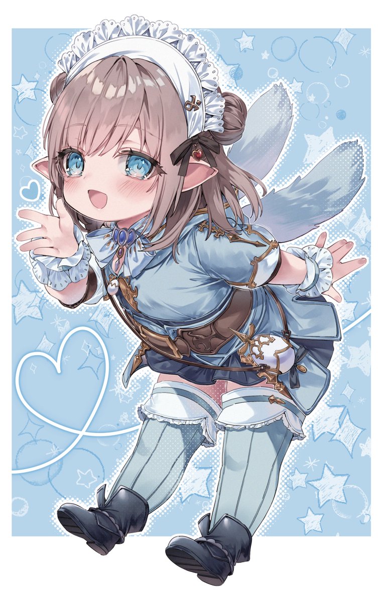 warrior of light (ff14) 1girl solo looking at viewer blush smile open mouth blue eyes  illustration images