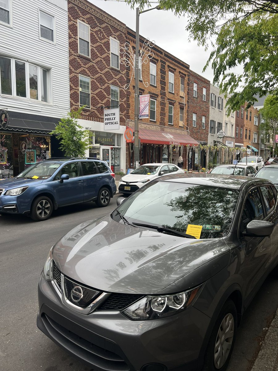 Look at all these valuable “customers” that have been parked on E Passyunk long enough to get a warning about tomorrow’s street festival