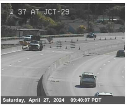 #Vallejo -- Westbound #Highway37 is CLOSED for paving this weekend from #Highway29 to #Highway121. Detour: Northbound #Highway29 to westbound #Highway12. (Photo: @CaltransD4) #KCBSTraffic.