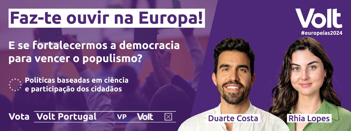 Faz-te ouvir na Europa!
#VoltPortugal
#VoltEuropa