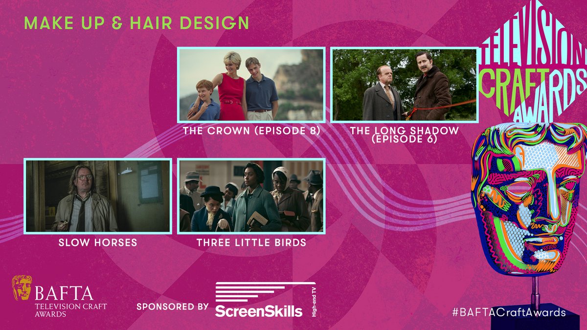 Tomorrow night is the @BAFTA TV Craft Awards! Congratulations - and good luck - to all nominees, especially those in our #HETVSkillsFund sponsored category for Make Up and Hair Design! Find out more about the nominees here: bafta.org/television/awa… #BAFTACraftAwards