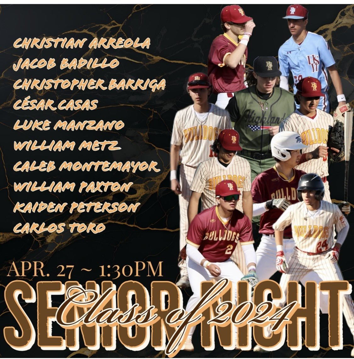HHS_Bulldogs1's tweet photo. Senior Night

Class of 2024

Record on Varsity 2022-2024

Overall  62W 18L 1T   

Golden League  37W - 4L

2023 Co-Golden League Championship 
2024 Golden League Championship 

(Not including today and 2024 playoffs)

To be continued……. https://t.co/F6at9Q3Zzg