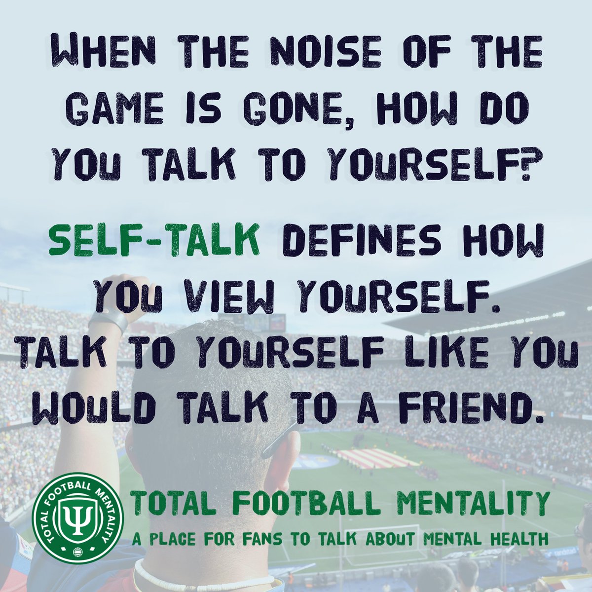 How you talk to yourself can destroy your self-esteem and affect your mental health. Are you aware of all the negative thoughts you have daily? Be kind to yourself.

#MentalHealth ⚽️ #SelfTalk ⚽️ #BeKindToYourself