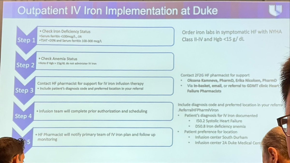 Inova HF symposium continues - Great review from @FudimMarat on both the state of the evidence for iron repletion in HF + real world breakdown of challenges to implementation - big gap between placing an order and truly addressing iron deficiency @ISHVnews