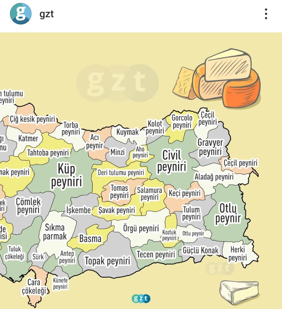 Trakyalı olmama rağmen en favori peynirlerim Erzincan ve İzmir tulum, otlu ve isli peynir, Divle obruk peynirini denemeyi hasretle bekliyorum🤤