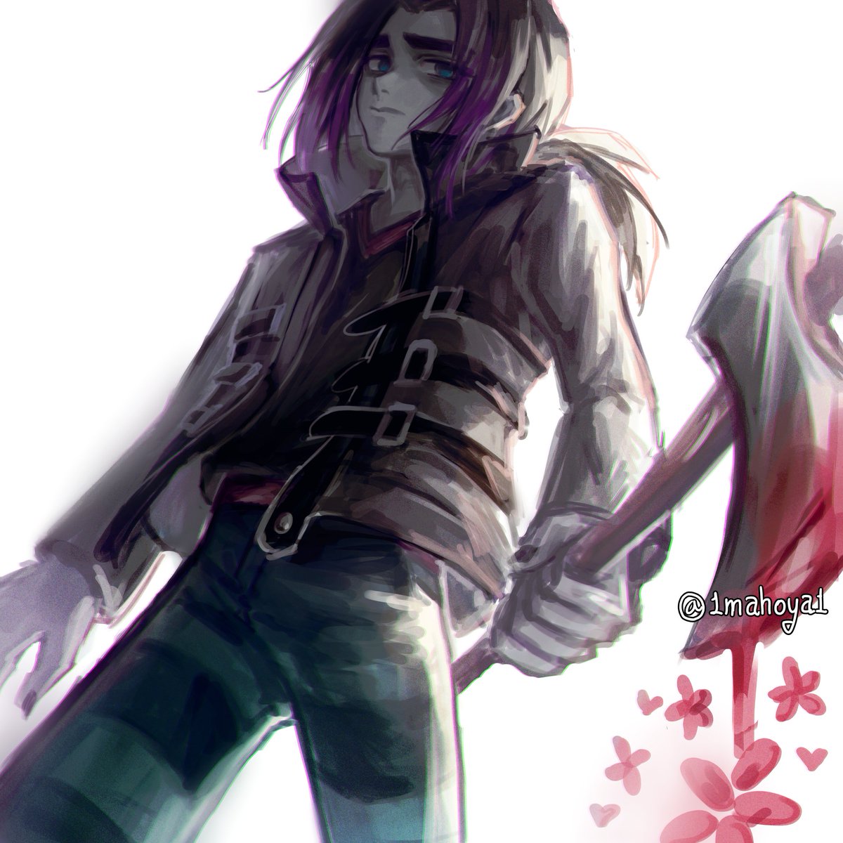 1mahoya1's tweet image. Suddenly, I&apos;ve been painting a dyed version of my vindocator oc for 60 minutes. In other words, it&apos;s 60x faster video.
Sorry... It&apos;s dizzy. 
Next time, I&apos;ll try to use the functions inside the program...

#illagerOC
#vindicator