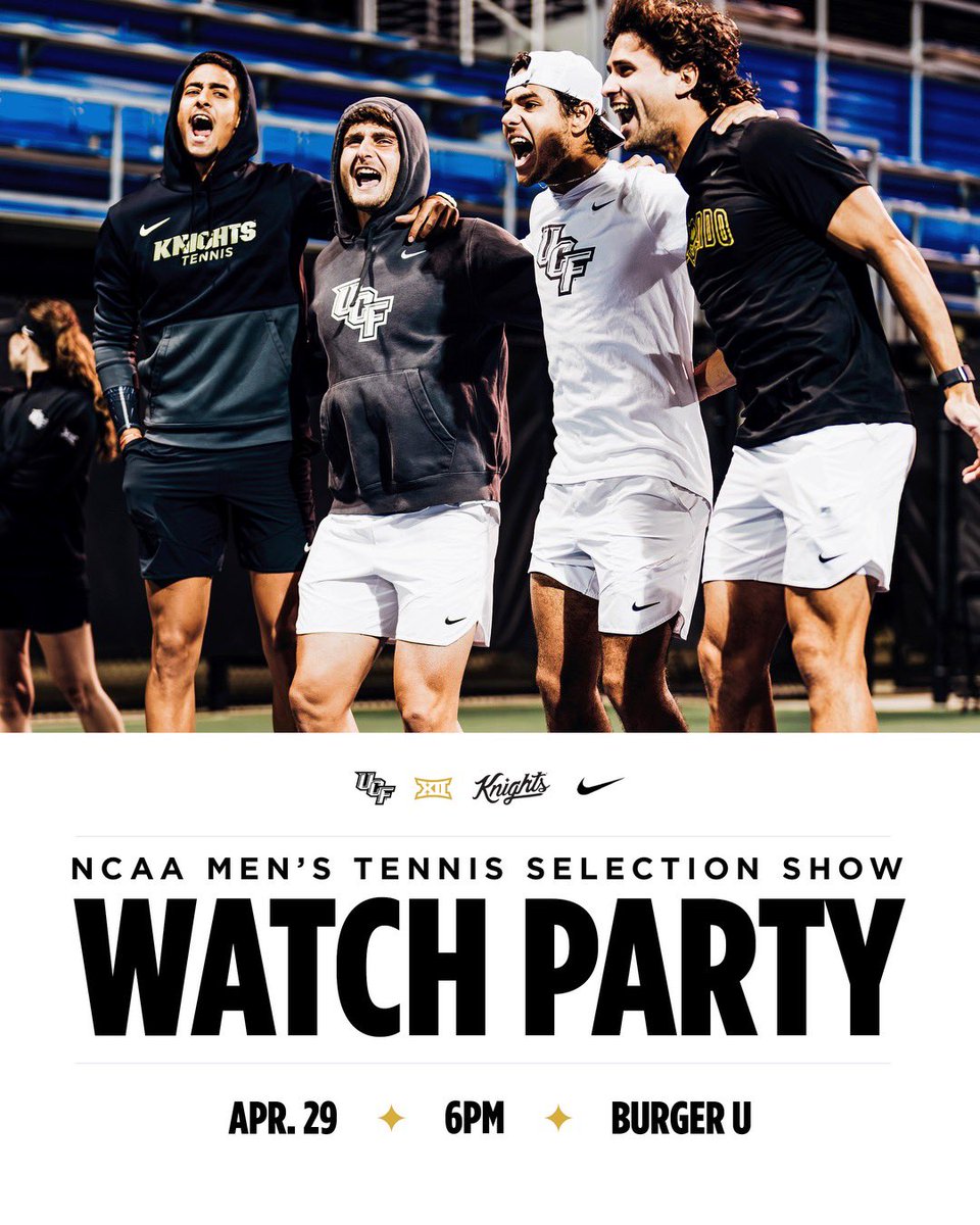 We’ve got your Monday night plans 🫡 ➡️ NCAA Men’s Tennis Selection Show 📆 Monday, April 29 📍 BurgerU ⏰ 6 p.m.