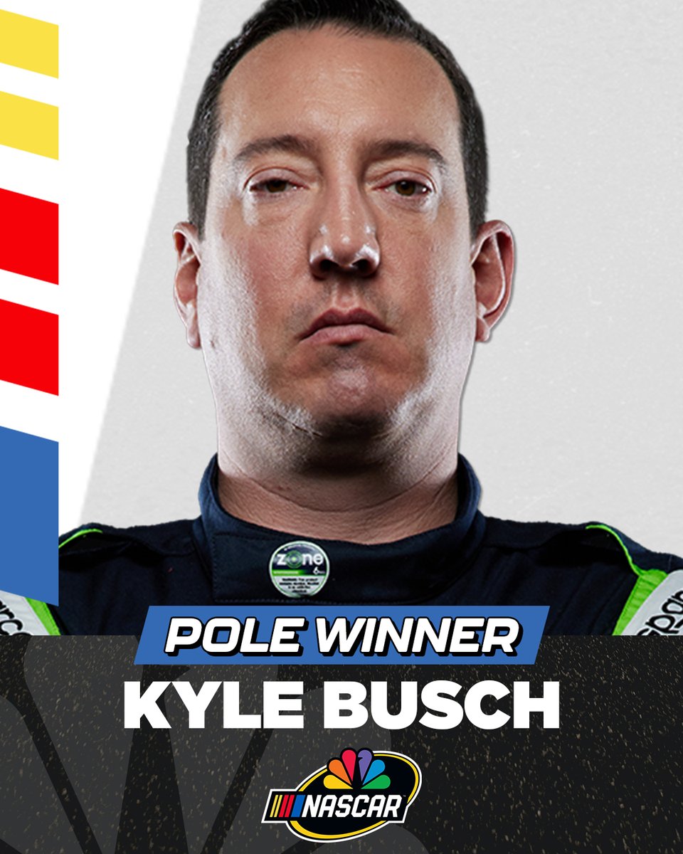 REPOST to congratulate Kyle Busch! He wins the pole for Sunday's NASCAR Cup Series race at Dover.