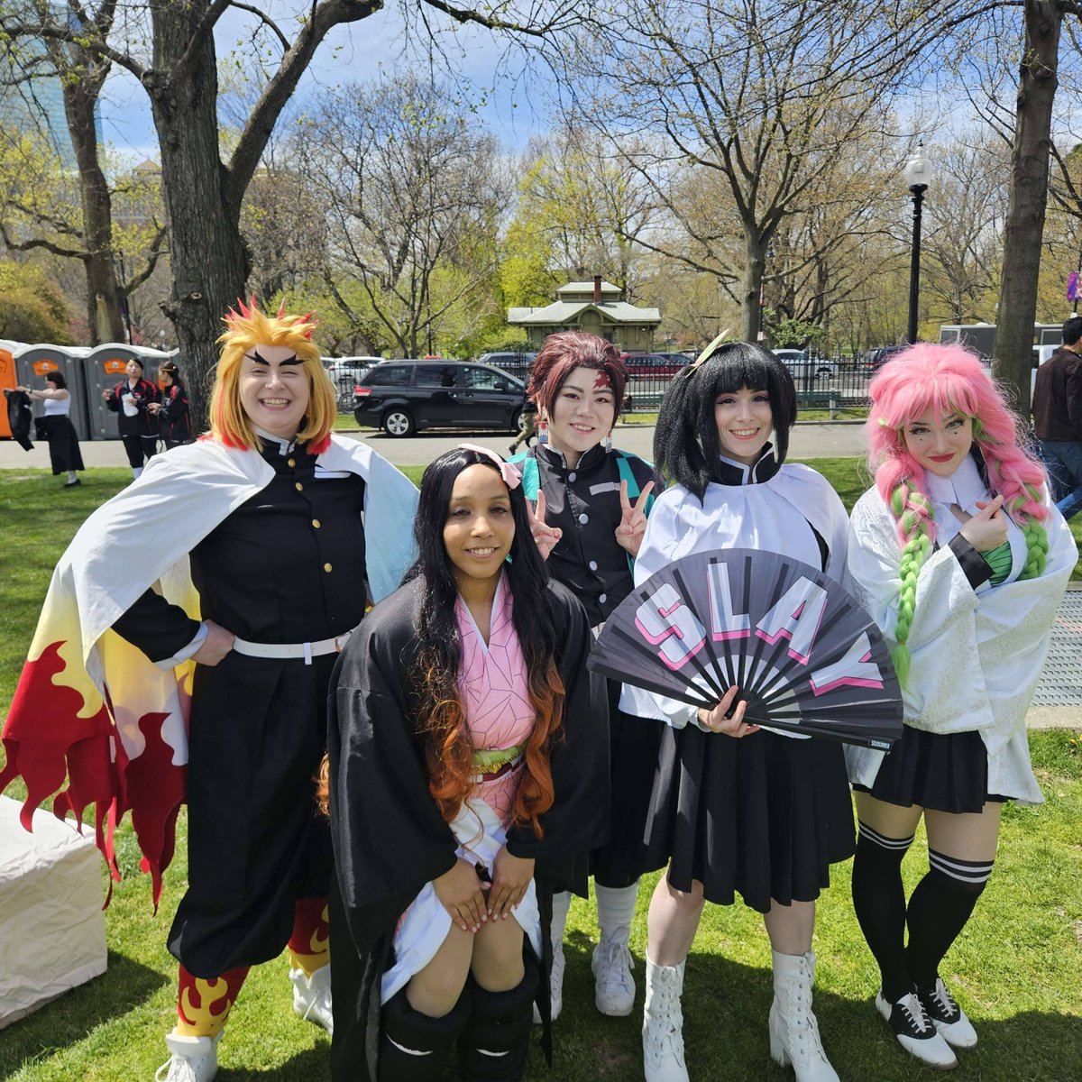 Our Demon Slayer performance starts at 1pm today! Head over to the main stage to see the show and stop on by the cosplay posing workshop at 2:10pm!