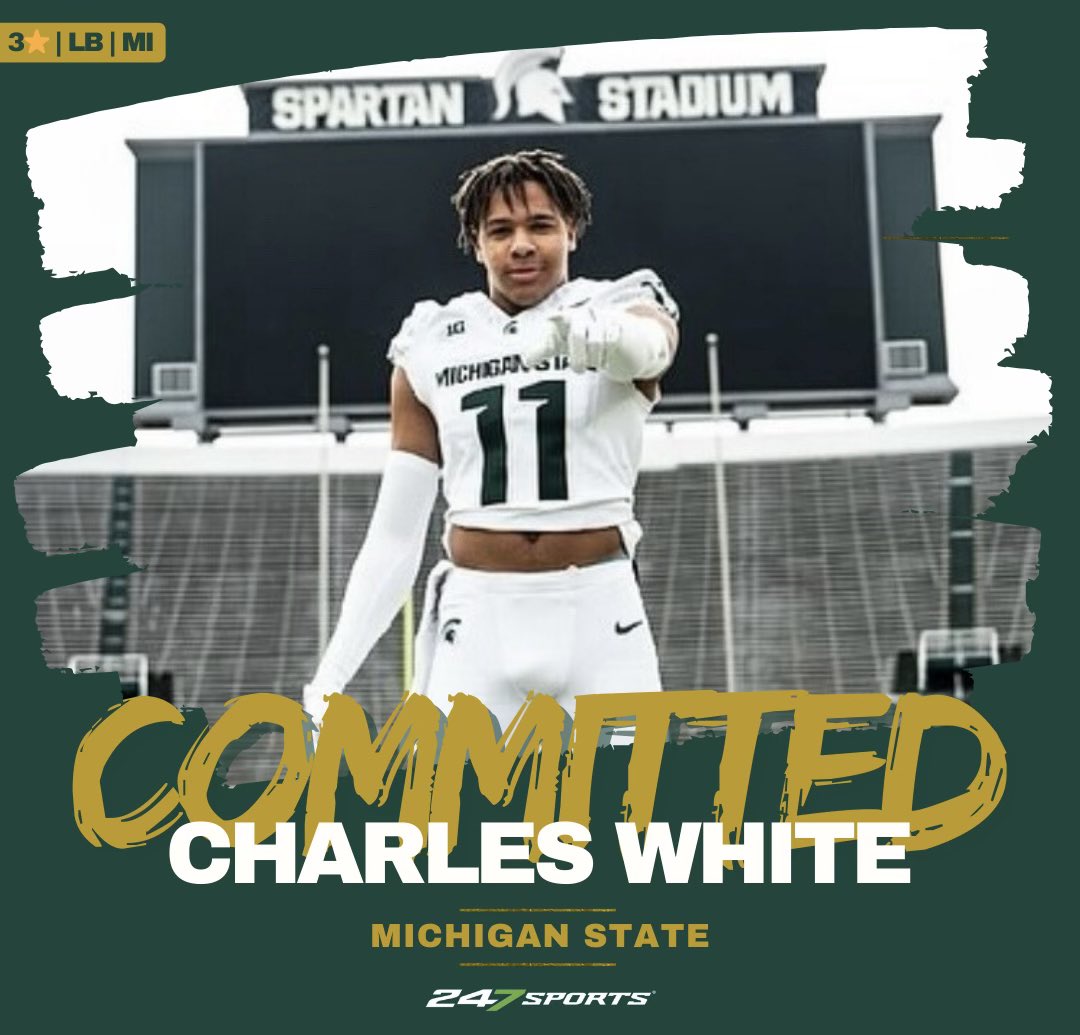 Michigan State receives a big commitment in the 2025 recruiting class, landing @OLSMFootball 3⭐️ LB Charles White, a top priority for the staff 🔗 247sports.com/college/michig…