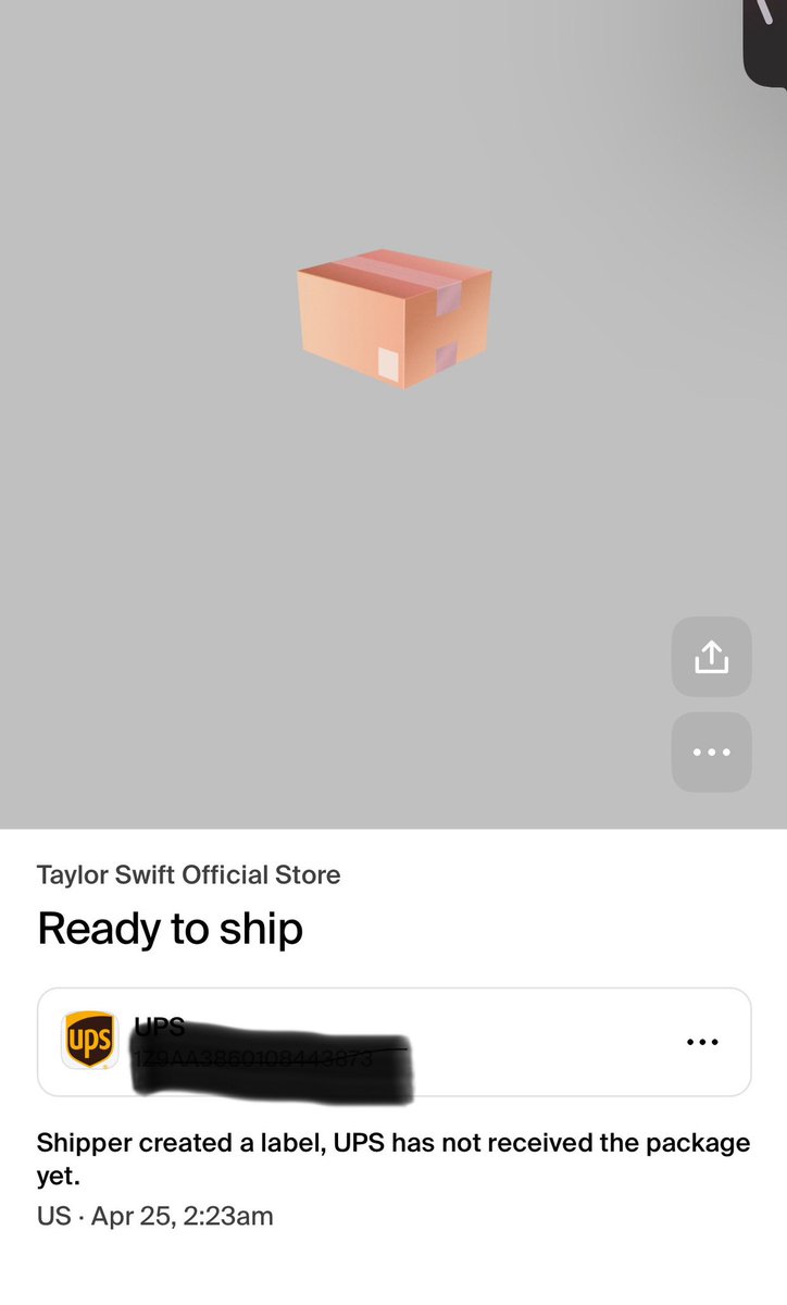 ayvonnecato's tweet photo. replacement SIGNED Taylor Swift CD supposedly shipped Next Day UPS 4/25 -tracking says UPS not in possession of item. Emailed @UMG 2x &amp; told wait 5 days for tracking to update. WHAT?!? So angry &amp; frustrated &amp; just want what I paid for! Sent DM to @umusicsupport . @taylornation13 https://t.co/tkqnQrJ7uv