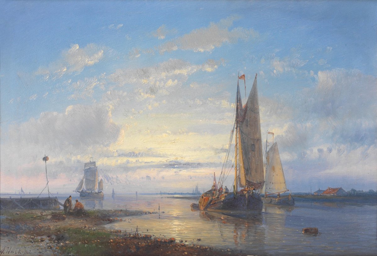 Abraham Hulk
1813-1897
Sailing boats by the shore, a pair