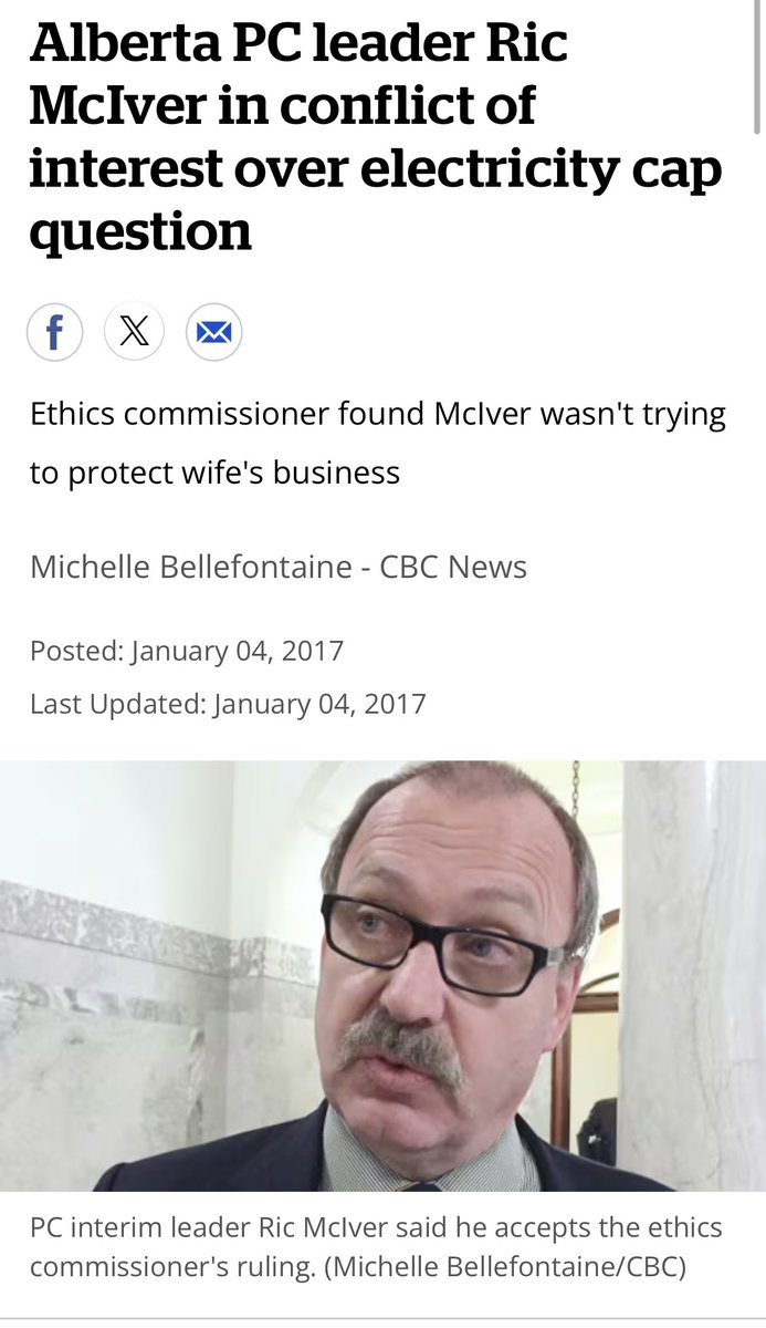 #Ableg In 2017, UCP Ric McIver & his sneaky wife were BUSTED, abusing his connections as an MLA selling private power contracts for their company “Brighter Futures Energy Inc” They made tens of THOUSANDS! Ric was found guilty of violating Alberta’s ethics laws Untrustworthy!