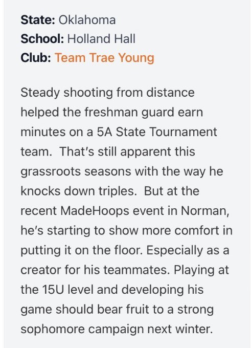 Thanks for the write-up!! @PrepHoopsOK @TeamTraeYoung1 @teamtraeyoungmb @hhdutchball