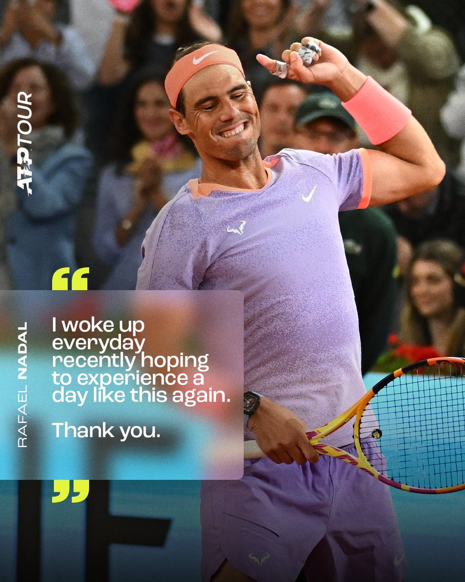Thank YOU, Rafa.

<a href="/RafaelNadal/">Rafa Nadal</a> | <a href="/MutuaMadridOpen/">#MMOPEN</a> | #MMOPEN