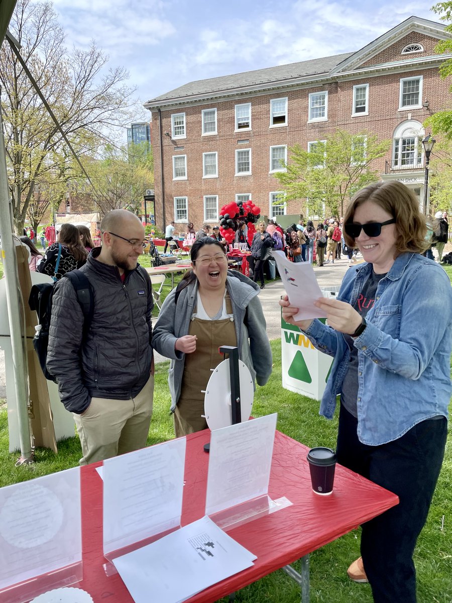 Jeongeun Park (History Ph.D. student) and Dr. Kristin O'Brassill-Kulfan (Public History professor) demonstrate just how fun History trivia can be. #RutgersDay