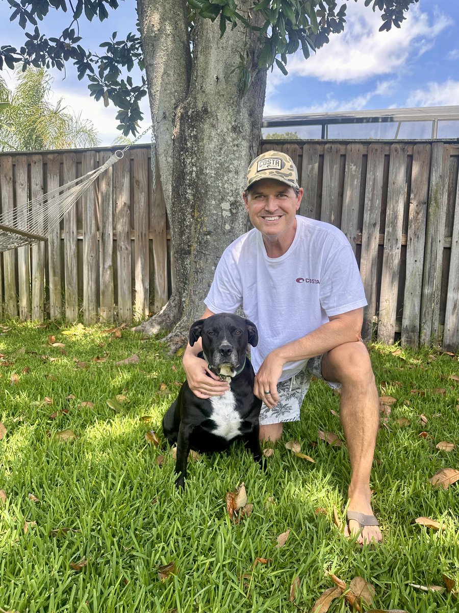 Just a guy and his rescue dog Tucker enjoying a beautiful Saturday afternoon. #rescuedogs