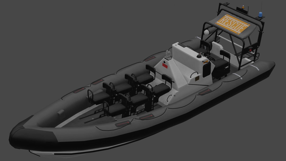 jormguh's tweet photo. I teamed up with @ColdOceanos to model the Pacific 24 Fast Rescue Craft! He made the hull and ropes, and I made the rest (with the exception of the steering wheel by @Zarozema.) It's going to be used across several vessels in our game and personally i LOVE it! #roblox #RobloxDev https://t.co/k7rDLkSaia