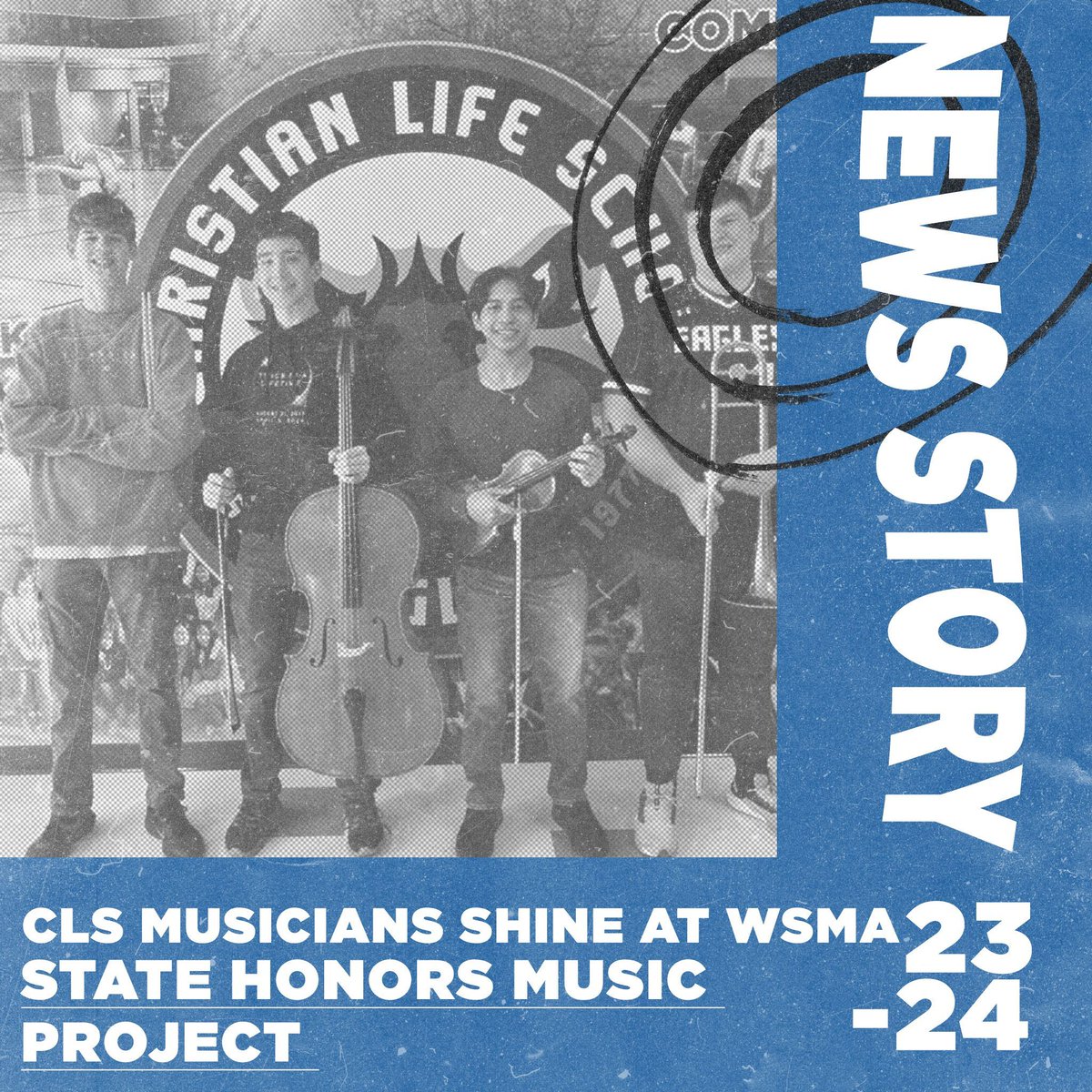 Exciting news! Four Christian Life School students were selected for the WSMA State Honors Music Project. Click the link below for more! buff.ly/3UeYon7